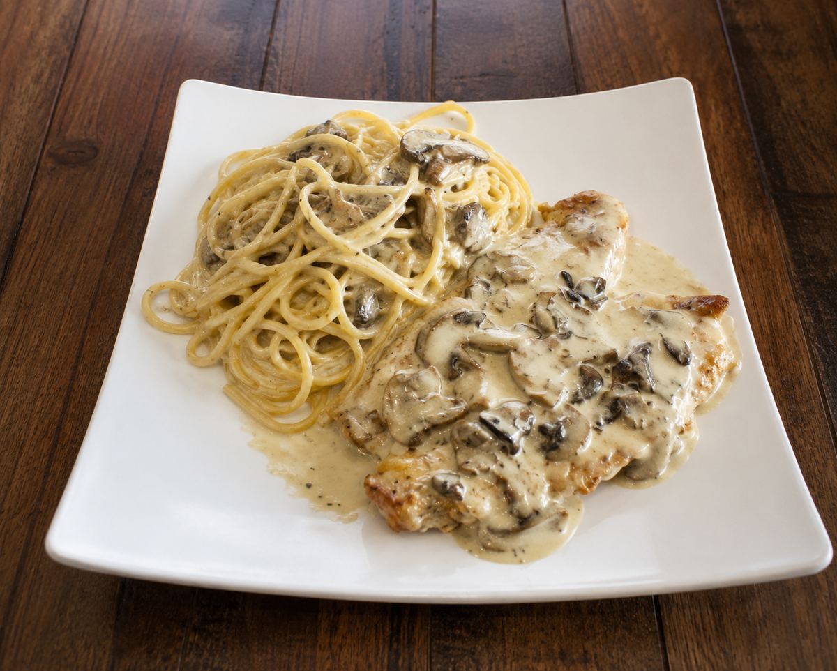Chicken Marsala with mushroom wine sauce