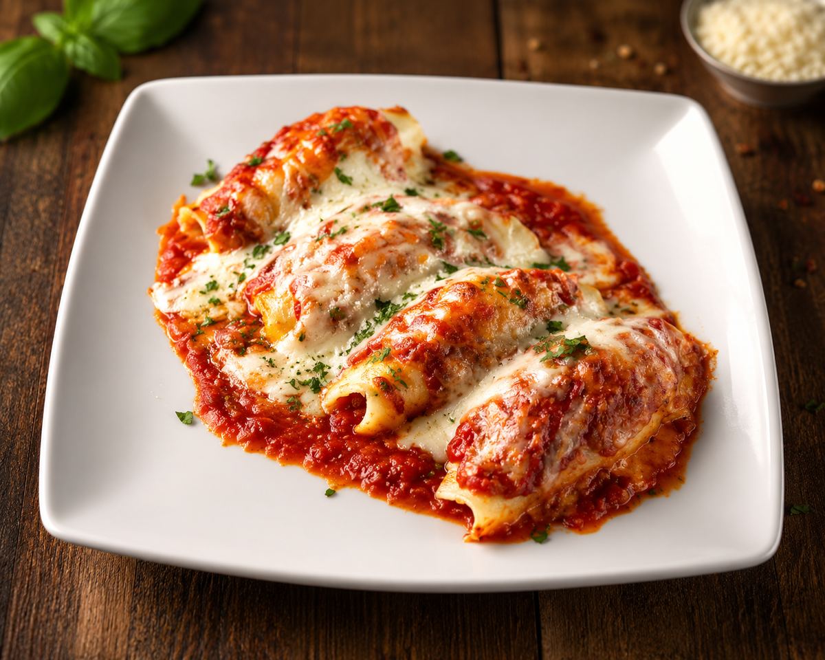 Stuffed shells with marinara and mozzarella